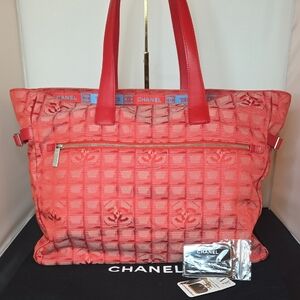 CHANEL Rare Limited production 2002 XL Travel Line Tote  w Guarantee Card